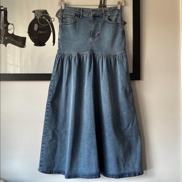 Free People Jordan denim maxi skirt 4 - Picture 2 of 16